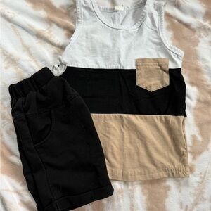 Colorblock Tank Top and Shorts Set